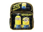 Medium Backpack Despicable Me Minions To The Rescue Black 14 New DL30407