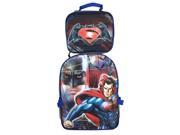 Backpack Batman v Superman Black Blue w Lunch Bag New 68230