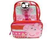 Backpack Peppa s Pig Pink Red w Lunch Bag 16 School New 134871