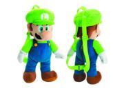 Plush Backpack Super Mario Bros. Luigi 14 New 380365