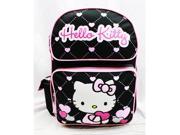 Medium Backpack Hello Kitty Glitter Heart Black School Bag 14 New 83072