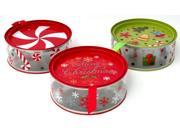 Round See Thru Cookie Box Holiday Christmas 2016 Metal Tin New 1 Style Only tin978107 6