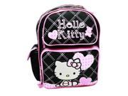 Backpack Hello Kitty Black Heart Checker Large School Bag New 81579