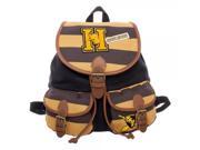Backpack Harry Potter Hufflepuff Varsity Stripes Knapsack w Patches jk4ub0hpt