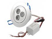 White Round LED Ceiling Recessed Lamp Downlight 3W 3 x 1W 6000K