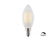 LED E12 6W Dimmable Filament Candle Light Bulb 4000K Daylight Neutral White 600LM E12 Candelabra Base Lamp C35 Bullet Top Frosted Glass Cover 60W Equivalent