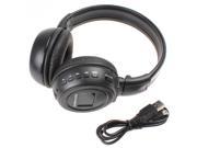 DWO N65 Over Ear Headphone with noise cancelling FM radio Earphones Wireless Headphone With LCD Screen Digital Headset [Black]