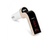 DWO 4 in 1 Hands Free Wireless Bluetooth FM Transmitter Modulator Car Kit MP3 Player SD USB LCD Car Music Player G7 AUX[Gold]