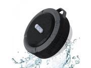 New C6 Bluetooth Speaker Portable Wireless Waterproof Shower Speakers Handsfree with Mic Suction Cup Music Mini Boombox Soundbar[Black]
