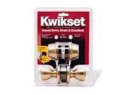 Kwikset 695T 5 CP Tylo Entry Knob and Double Cylinder Deadbolt Combo Pack Antique Brass