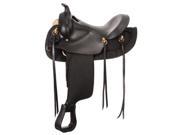 Synthetic Gaited Horse Round Skirt Trail Saddle Black 15 1 2
