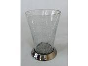 3.5 x4.5 Classic Crackle Glass Tumbler with Stainless Steel base