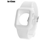 Silicone Material Solid Color Watchband with Buckle Clasp for Apple Watch 42mm
