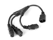 Y Type IEC C14 Male to Three C13 Female Splitter Extension Cable for PC Laptop