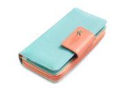 Sweet Color Block and Zipper Design Women s Wallet