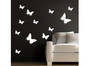 DIY 3D Butterfly Wall Stickers Mirror Art Decal PVC Paper for Home Showcase 12Pcs