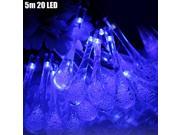 Christmas Props 5m 20 LEDs Solar String Light Water Drop Style Lamp Decors New Year Decoration