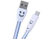 Android Luminous Data Line 1M Visible LED Smile Face USB Sync Charge Cable