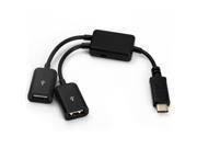 10Gbps USB 3.1 Type C USB C to 2 Port USB 2.0 Hub Adapter for 12 inch MacBook Chromebook Pixel 2 Nokia N1 etc.