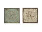 Artist Wall Decor With Roman Hand Etched Floral Design by Benzara