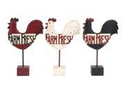 Assorted Kitchen Rooster Farm Fresh Sign In Polystone by Benzara