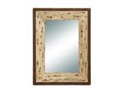 Benzara 56081 Glass Style Mirror with Rustic Wood Frame