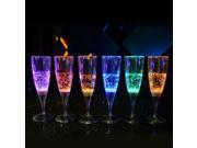 LED Champagne Glass Inductive Color Cup Goblet for Party Wedding 6 Pcs