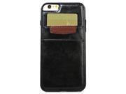 Leather Dual Wallet Card Slot Back Cover Protective Case for iPhone 6 Plus 6s Plus