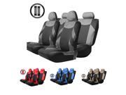 T20648 BK GY 13pcs Car Seat Cover Set Auto Vehicle Cushion Protector with Steering Wheel Wrap Shoulder Belt Pads