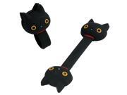 Lovely Black Cat Kutusita Nyanko Series Headphone Cord Holder Wrap Organizer Cable Ties Winder 2pcs Pack