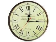 Silent Antique Wooden Round Clock Wall Rustic Vintage Roman Numerals Design