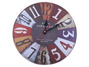 Decorative Silent Round Wooden Wall Clock Retro Home Decor