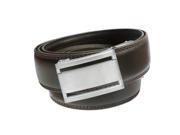 VinicioBelt Manhattan Brushed Silver Buckle w Automatic Ratchet Leather Belt 36 37 Brown
