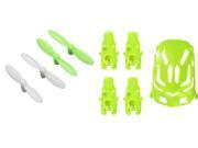 Hubsan Nano Q4 H111 [QTY: 1] Nano Body Shell H111-01 Green Quadcopter Frame w/ Motor supports [QTY: 1] Propeller Blades & White Propellers Props Prop Set