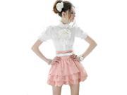 KMFEIL Lady Multilayer Petal Edges Empire Waist Mini Tutu Skirt