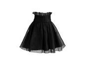 KMFEIL Ladies Organza Empire Waist Flouncing Mini Skirt Dress