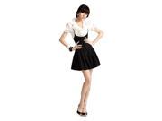 KMFEIL Lady Black Thin Strap Slim Mini Tutu Skirt Dress