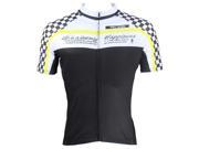 KMFEIL Fashionable Black White Plaid Bicycle Cycling Jersey