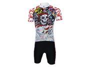 KMFEIL Skull Men Cycling Jersey Set Short Sleeve Biking Clothing Suit