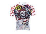 KMFEIL Multi Color Skull Men Sports Short Sleeve Jersey Cycling Bicycle TOP