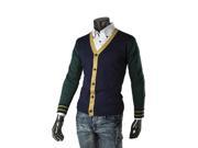 KMFEIL Men Fashion V Neck Buttons Front Long Sleeve Sweater