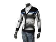 KMFEIL Men Fashion V Neck Buttons Front Slimming Elegent Sweater