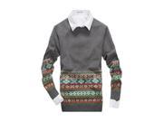 KMFEIL Men Fashion Dots Slim Fit Design Pullover Sweater