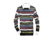 KMFEIL Men Crew Neck Fasion Long Sleeve Pullover Cotton Blend Sweater