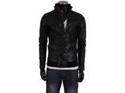 KMFEIL Men Cool Motorcycle Fashion Handsome Row Buttons Zipper Jacket