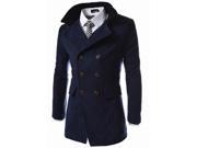 KMFEIL Men Fashion Woolen Double Breasted Warm Winter Coat