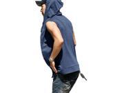 KMFEIL Fashion Men s Pure Casual Sleeveless Slim Fit Cardigan Hooded Vest