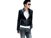 KMFEIL Korean Slim Fit Men s Pure Short Coat Collar Leather Jacket