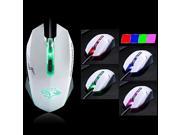 Dare u Wrangler USB Wired 500 1200DPI 4 LED Colors 7Buttons Gaming Mouse White