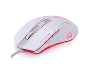 Ajazz 4 LED Backlight Free Switch Ergonomic Wired AJ100S Gaming Mouse White